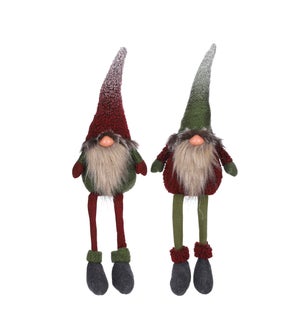Doll gnome d. red green 2 assorted - 6.75x4.25x23.75"