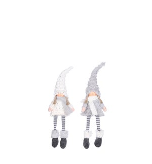 Doll girl grey white 2 assorted - 0.75x2.75x19"