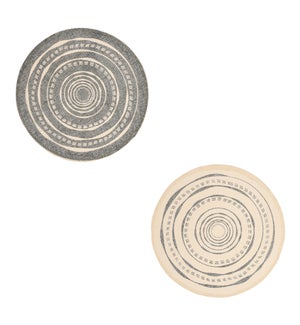 Placemat round grey 2 assorted - 15"