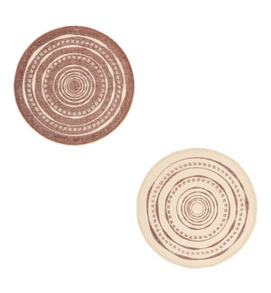 Placemat round brown 2 assorted - 15"