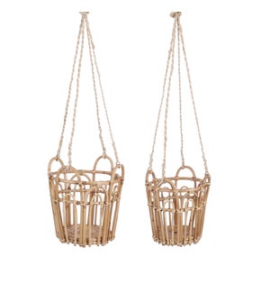 Arielli basket hanging l. brown set of 2 - 8.25x7.5"
