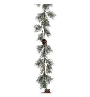 Garland pine cone green frosted - 71x8x4"