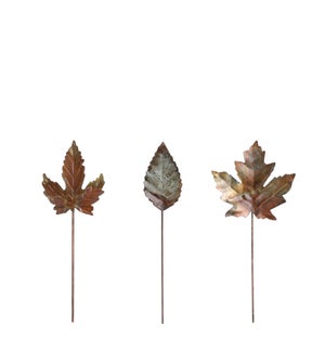 Pick leaves copper 3 assorted - 10.25x4.5"