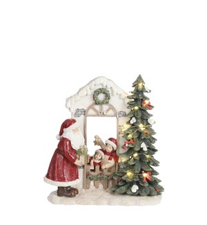 xmas scene red led battery operated - 8.75x4.25x8.75"