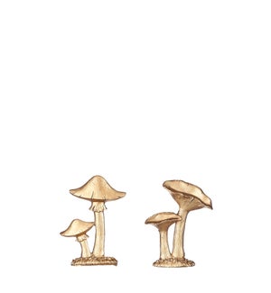 Mushroom gold 2 assorted - 3.25x1x4.25"