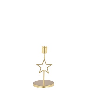 Candleholder star gold - 6.75x3.5x3.5"