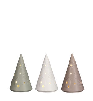 Cone 3 assorted LED battery operated - 4x6.25"