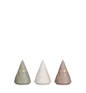 Cone 3 assorted LED battery operated - 3.25x4.25"