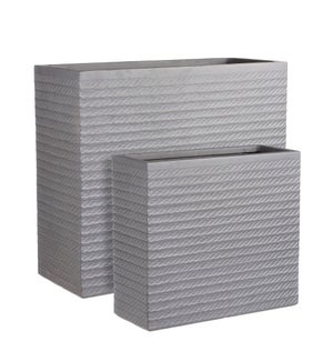 Corda pot rectangle grey set of 2 - 29.25x11.75x26"