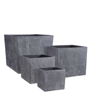 Bravo pot square d. grey set of 4 slate - 17.75x17.75x15.75"