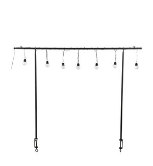 Table hanger black with 10 warm white led bulbs with outdoor battery box and timer - 98.5x43.25"