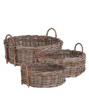 Cameo basket grey set of 3 - 23.75x10.75"