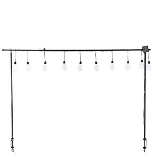 Table hanger black with 10 warm white led bulbs solar - 98.5x43.25"