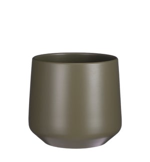 Amber pot round green matt - 11x10.25"