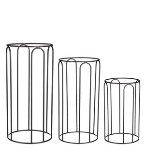 Erny plant stand black set of 3 - 13.5x27.5"