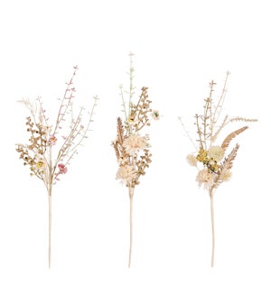 Dried look flowers 3 assorted - 18.5x8.25x3.25"