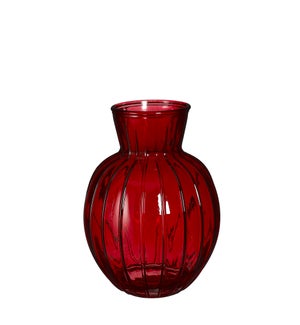 Aivy vase glass red - 7x9.5"