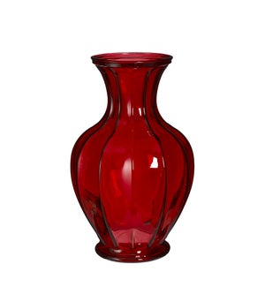 Aivy vase glass red - 11.25x7"
