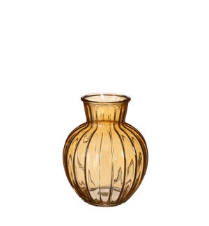 Aivy vase glass yellow - 6.25x7.75"
