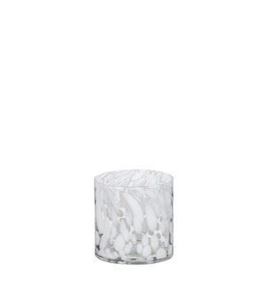 Cammy vase cylinder glass white - 4x4"