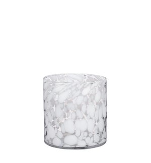 Cammy vase cylinder glass white - 5.5x5.5"