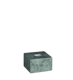 Candleholder square marble green - 3.25x3.25x2"