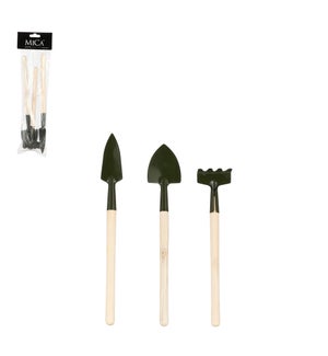 Garden tools black 3 pieces - 7x1.5x1.5"