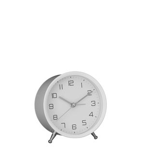 Athina alarm clock aluminium white - 4x2.25x4.25"