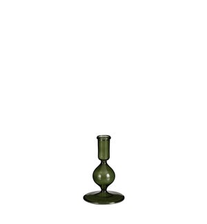 Trent candleholder glass d. green - 3.75x5.25"