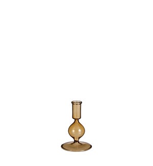 Trent candleholder glass l. yellow - 3.75x5.25"