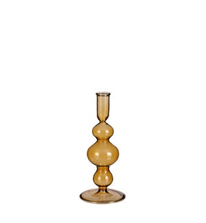 Trent candleholder glass l. yellow - 3.5x9"