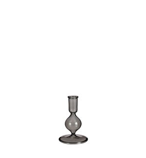 Trent candleholder glass d. grey - 3.75x5.25"