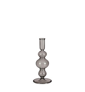 Trent candleholder glass d. grey - 3.5x9"