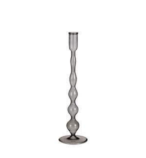 Trent candleholder glass d. grey - 3.5x13"