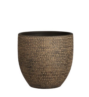 Carrie pot round brown - 9.5x8.75"
