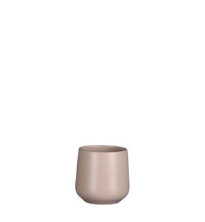 Amber pot round l. pink matt - 3.25x2.75"