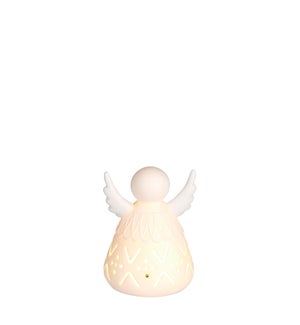 Angel white led battery operated - 4.75x4.75x6.5"
