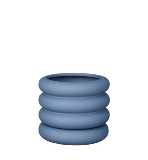 Ilse pot with saucer blue - 7.25x6.25"