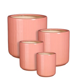Lars pot round pink set of 4 - 11.5x11.5"