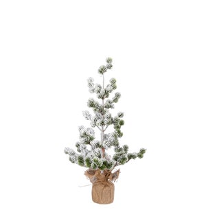 xmas tree with burlap green frosted TIPS 169 - 11.75x23.75"
