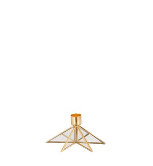 Candleholder star gold - 4.75x4.75x2.25"