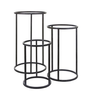 Cachet plant stand grey set of 3 - 17x29.5"