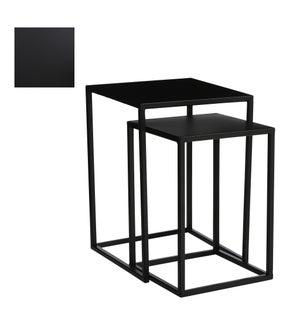 Goa side table black set of 2 - 11.75x11.75x16.5"