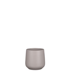Amber pot round taupe matt - 3.25x2.75"