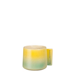 Nori mug green yellow - 3.75x3.25x3.25"
