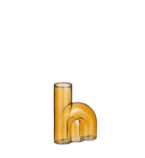 Biba vase glass brown - 4.75x2x6"