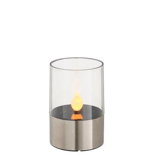 Solar candle silver warm white led display - 3x4.25"