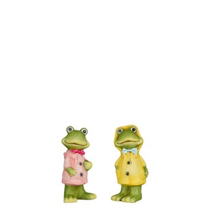Frog pink yellow 2 assorted - 3x2.25x6"