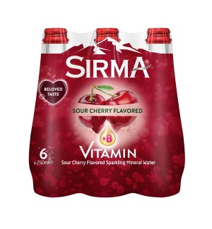 Sirma Sparkling Water Sour Cherry +VitB 250ml / 24 Pack