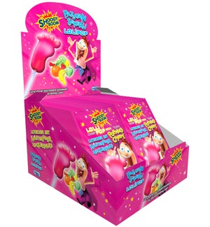 Shoogy Boom Foot Lollipop with Strawberry Flavor Popping Candy (12g) x 48 x 6
